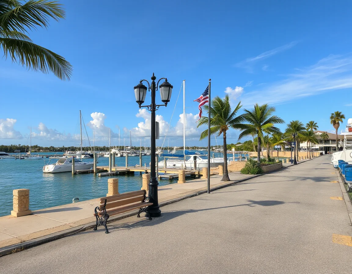 Waterfront marina view in a coastal residential setting