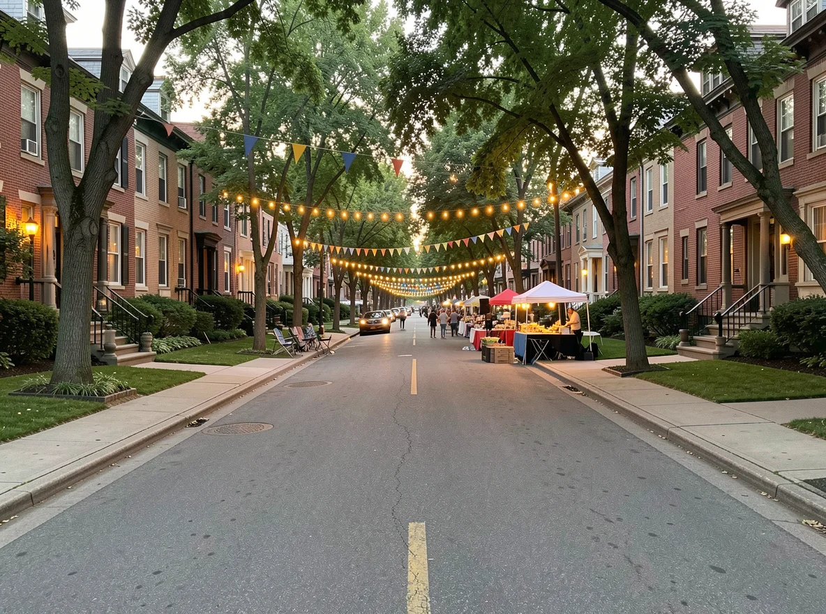 Tree-lined residential street in Lincoln Park