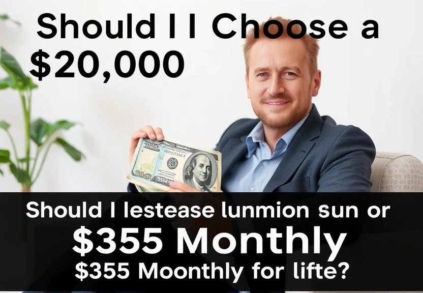 Representação visual de Should I Choose a $61,000 Lump Sum or $355 Monthly for Life?