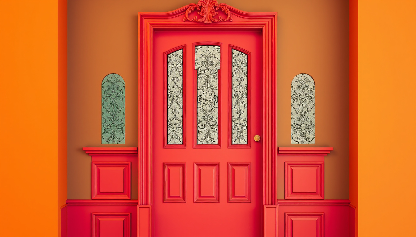 Door Replacements: Essential Tips for Choosing the Perfect Fit 1 Classic door with decorative glass panels and ornate frame