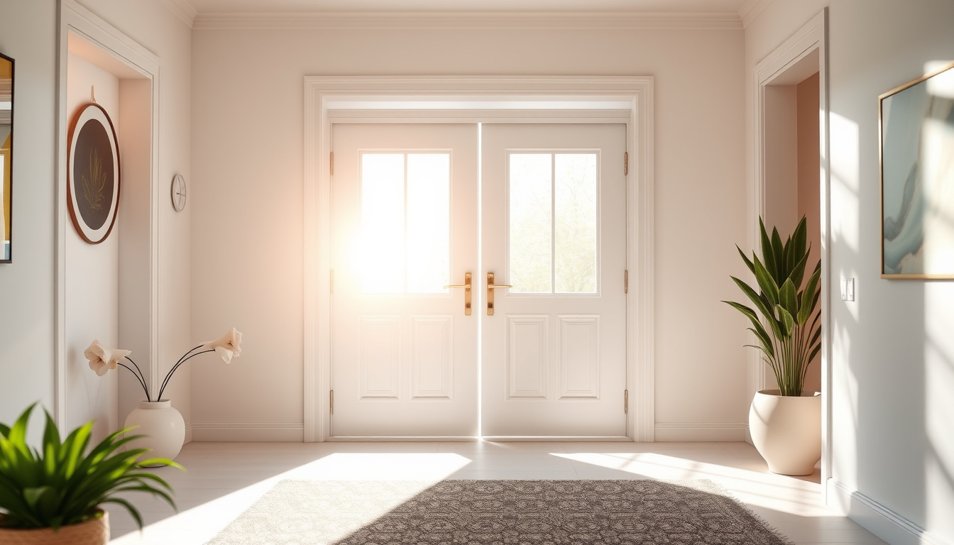  Peaceful clean modern home with sealed doors, glowing sunlight, no pests visible