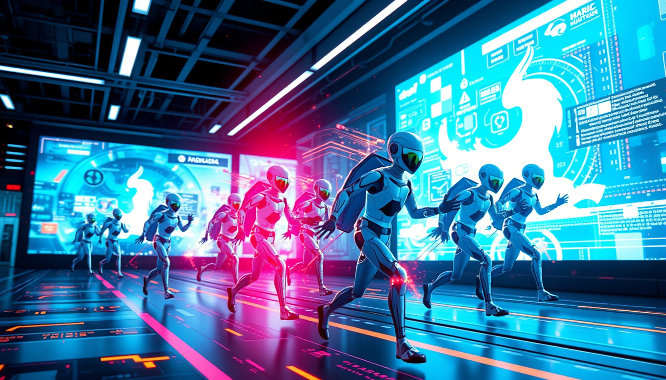  Dynamic digital agents seamlessly coordinating in a high-tech environment