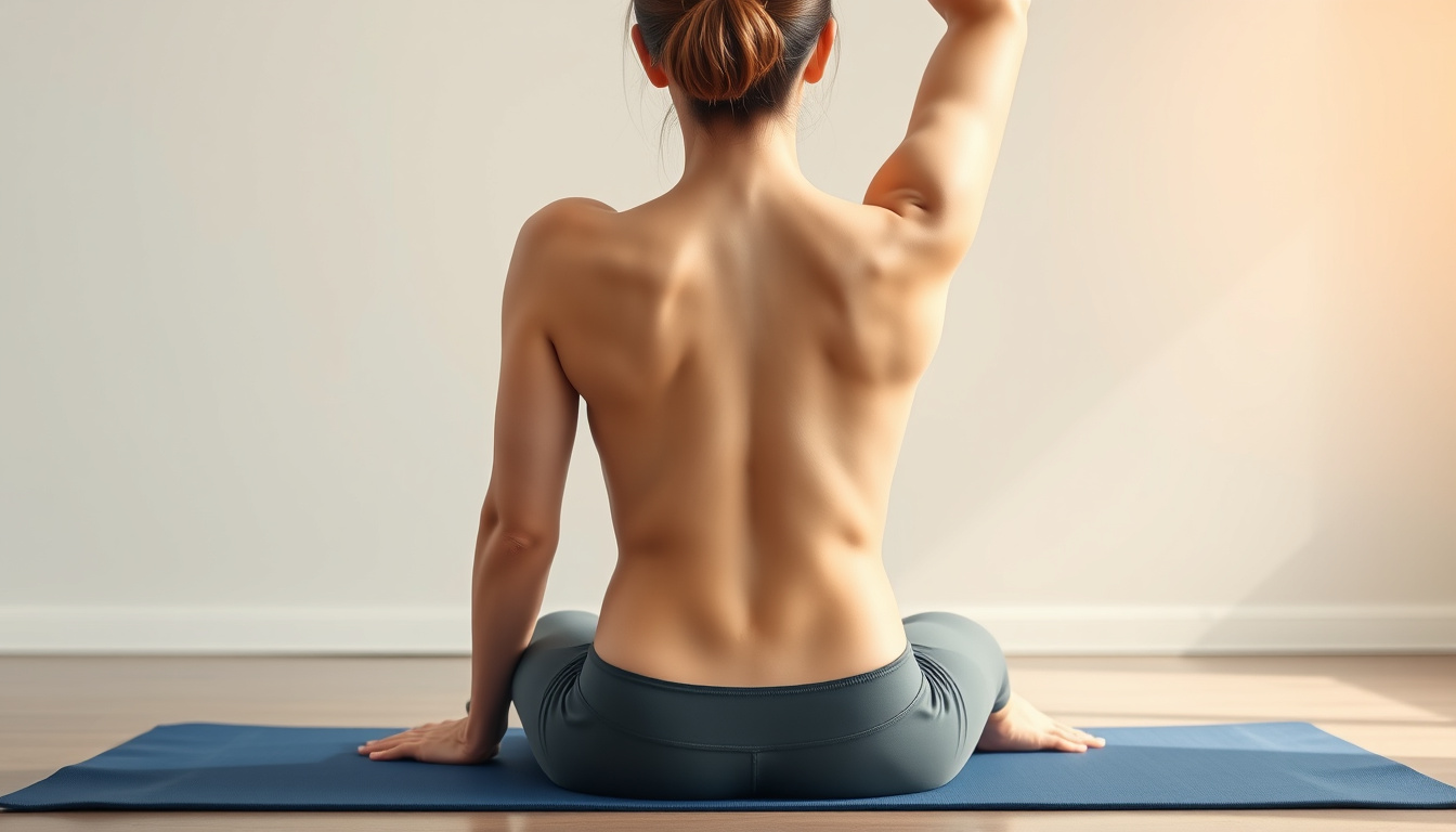  Person performing core exercises on yoga mat, healthy back illustration