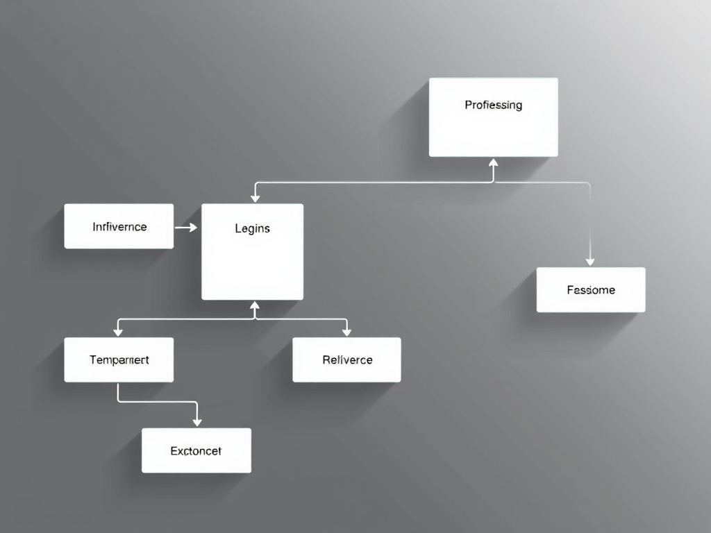 A structured data flow diagram with clearly defined boxes and arrows. Highlighting the importance of organization and relevance in model context. Corporate, minimalist aesthetic.
