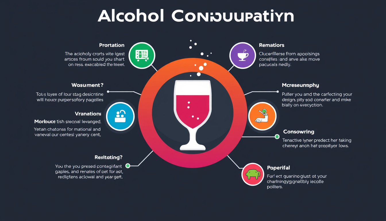  A colorful infographic showcasing safe alcohol consumption tips with icons and clear instructions