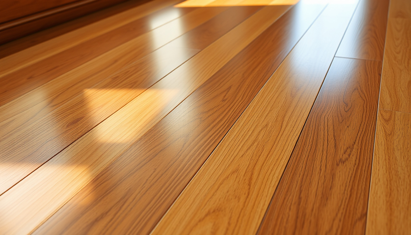 Top Benefits of Flooring Upgrades for Home Renovations 1 Close-up of shiny hardwood and laminate floors reflecting natural light