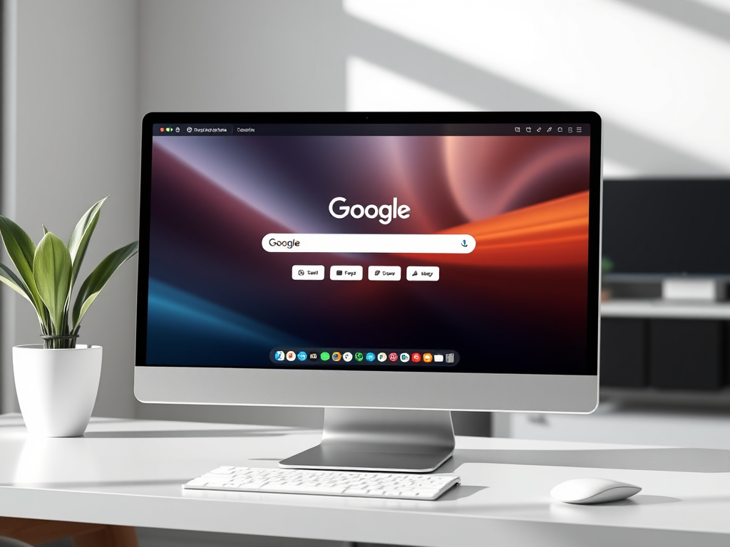 professional user interface of a modern search engine on a desktop screen with sleek design