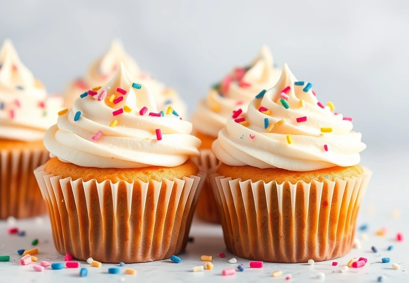 Representação visual de Deliciosos Cupcakes Funfetti Sem Glúten em Apenas 1 Tigela!