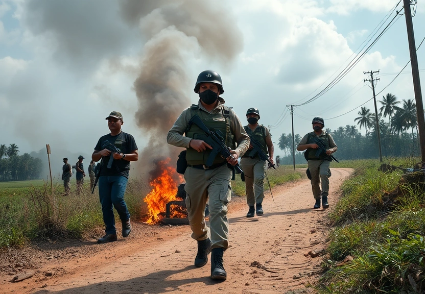 Representação visual de Conflito mortal na fronteira: Tropa da Tailândia e Camboja trocam tiros e deixam 12 mortos