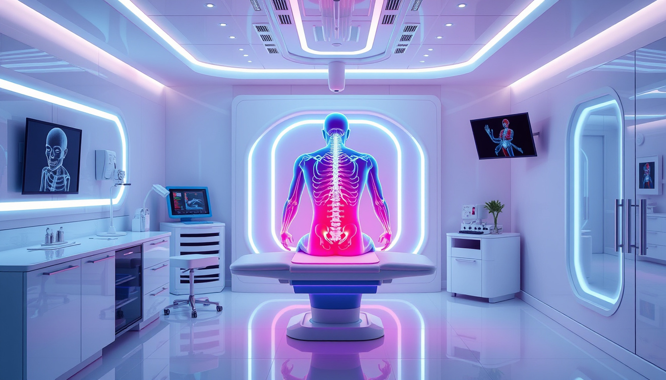  modern medical treatments for sciatic nerve pain futuristic clinic setting