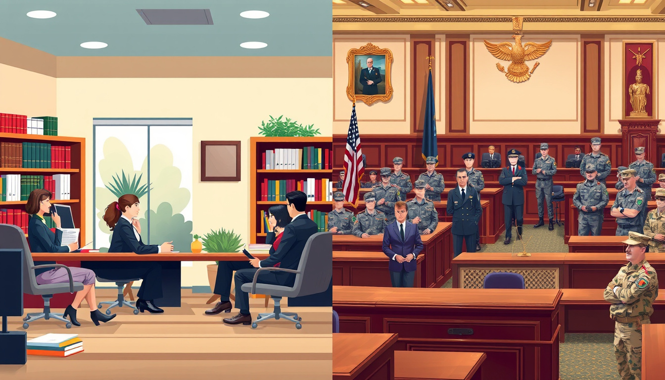 Differences Between Civilian and Military Legal Representation