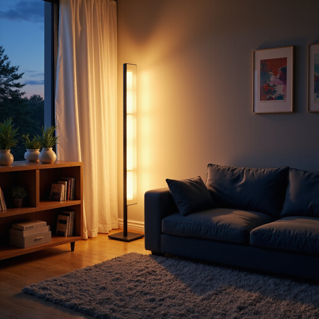 Stylish dimmable LED ceiling lights in living space
