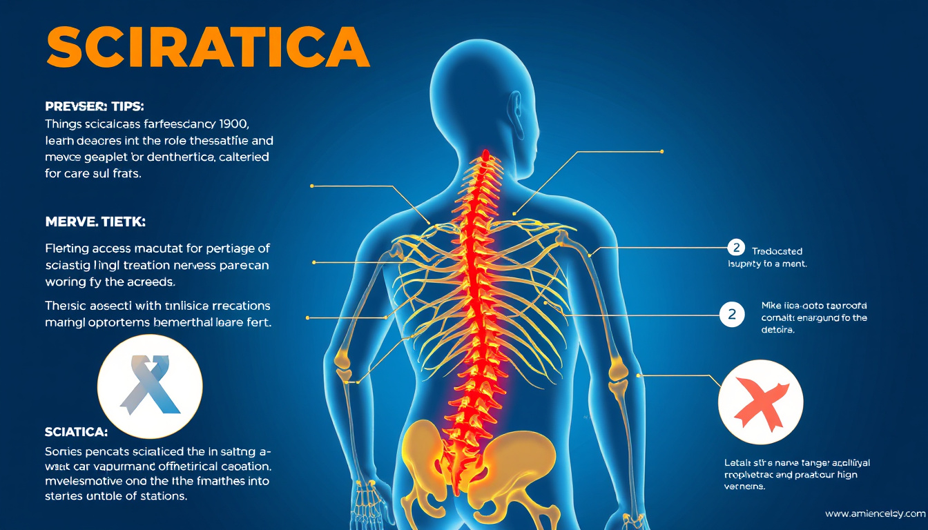  An illustrative diagram of sciatica nerve pathways and prevention tips