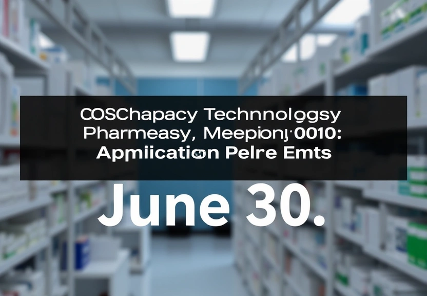 Representação visual de June 30: COC Pharmacy Technology Program Application Period Ends