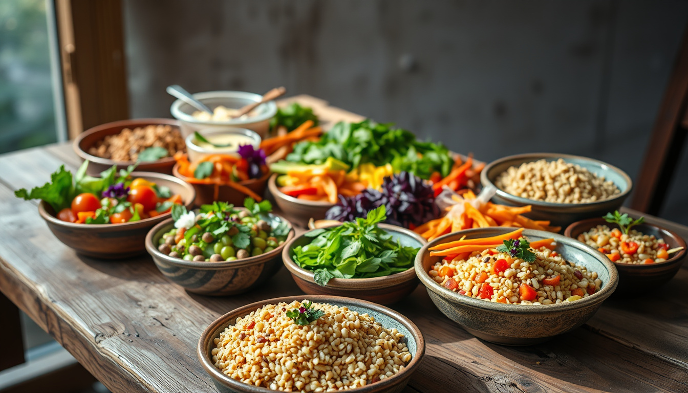Delicious and Nutritious: Easy<b> Macrobiotic Diet Recipes</b> for a Healthier You’ style=’display: block; margin: auto; max-width: 100%; height: auto;’></p>
<h2>Key Takeaways</h2>
<ul>
<li>The macrobiotic diet focuses on whole foods and balance to promote health.</li>
<li>Incorporating macrobiotic principles can lead to improved digestion and energy levels.</li>
<li>Key ingredients like whole grains, vegetables, and fermented foods enhance macrobiotic cooking.</li>
<li>Easy recipes make it accessible for anyone wanting to explore the macrobiotic lifestyle.</li>
<li>Transitioning to a macrobiotic diet can be gradual, allowing for a smoother adjustment.</li>
</ul>
<h3>Introduction to the Macrobiotic Diet</h3>
<p>The macrobiotic diet emphasizes balance, harmony, and the importance of whole foods, making it a lifestyle choice for those seeking not just a diet but a way of living. Centered around the concepts of yin and yang, this diet incorporates a variety of grains, vegetables, beans, and legumes, while also highlighting the significance of seasonal and locally-sourced ingredients. With recipes that showcase nourishing, plant-based meals, the macrobiotic diet aims to provide not only sustenance but also a pathway to greater health and well-being. Whether you’re a seasoned macrobiotic eater or just curious about this holistic approach, explore the delicious<b> macrobiotic diet recipes</b> that can bring balance to your plate and vibrancy to your life!</p>
<h3>Benefits of a Macrobiotic Diet</h3>
<p>A macrobiotic diet, rooted in Eastern philosophy and emphasizing balance, harmony, and seasonal foods, offers a treasure trove of health benefits and delicious<b> macrobiotic diet recipes</b>. By focusing on whole grains, fresh vegetables, and legumes, this dietary approach promotes digestive wellness, sustainable energy, and can even aid in reducing inflammation. Celebrities and wellness enthusiasts alike have adopted this holistic lifestyle, and the variety of flavors found in macrobiotic dishes, such as hearty miso soups, savory grain bowls, and vibrant vegetable stir-fries, can make your taste buds dance with joy. Plus, cooking macrobiotic meals is a fantastic way to channel your inner kitchen wizard; remember, the key to a fulfilling macrobiotic diet isn’t just about what you eat—it’s about cultivating a joyful relationship with food!</p>
<blockquote><p>‘Let food be thy medicine and medicine be thy food.’ – Hippocrates</p></blockquote>
<h3>Essential Ingredients for Macrobiotic Cooking</h3>
<p>When diving into the world of macrobiotic cooking, you’ll find that the essential ingredients are not only nourishing but also designed to bring balance to both your plate and your body. Key staples include whole grains like brown rice and barley, which provide a hearty base for meals, and an array of seasonal vegetables, such as kale, carrots, and daikon, that add vibrant colors and nutrients. Don’t forget about legumes like adzuki beans and lentils, offering protein powerhouses for every dish. Sea vegetables such as nori and kombu introduce mineral-rich flavors, perfect for enhancing broths and soups. Flavor enhancers like tamari, miso, ginger, and sesame oil are crucial for adding depth and complexity to your recipes. Remember, in macrobiotic cooking, it’s all about embracing seasonal ingredients with an emphasis on whole, unprocessed foods – a delicious way to eat well while honoring the planet!</p>
<p><a href=