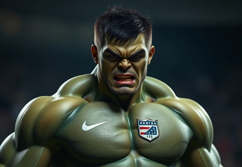 Representação visual de Hulk e o Cartão Inusitado: O Diálogo Surpreendente com o Árbitro em Atlético-MG x Bucaramanga