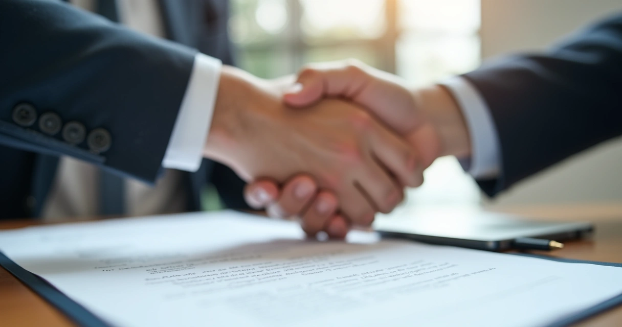 Hands Shaking Over Contract