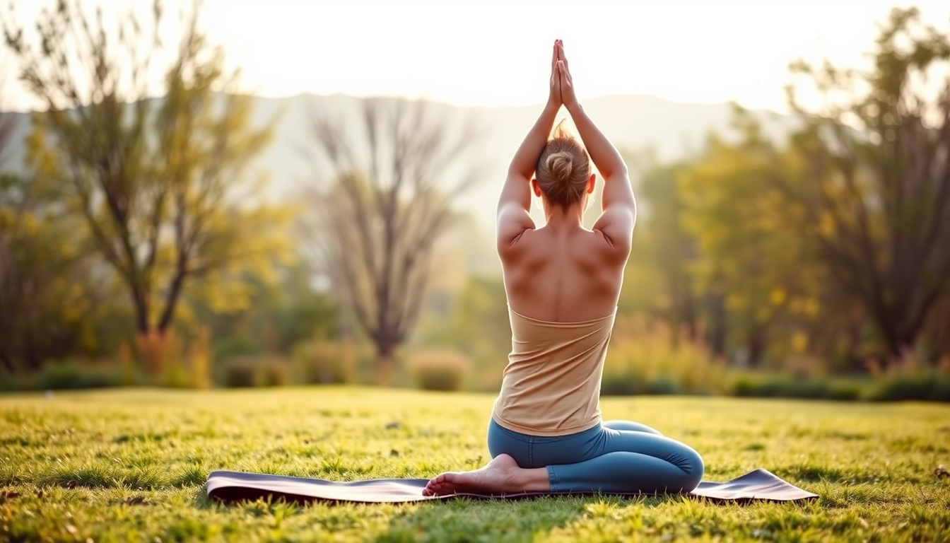  A serene individual practicing yoga outdoors for sciatica relief