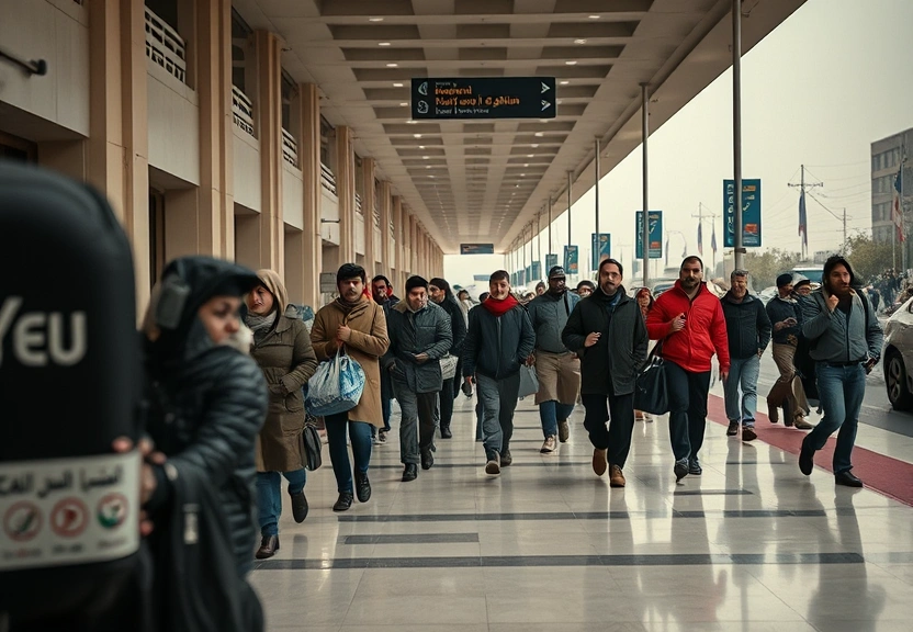 Representação visual de Iranians Flee Capital Amid Escalating Conflict with Israel and Growing Fear