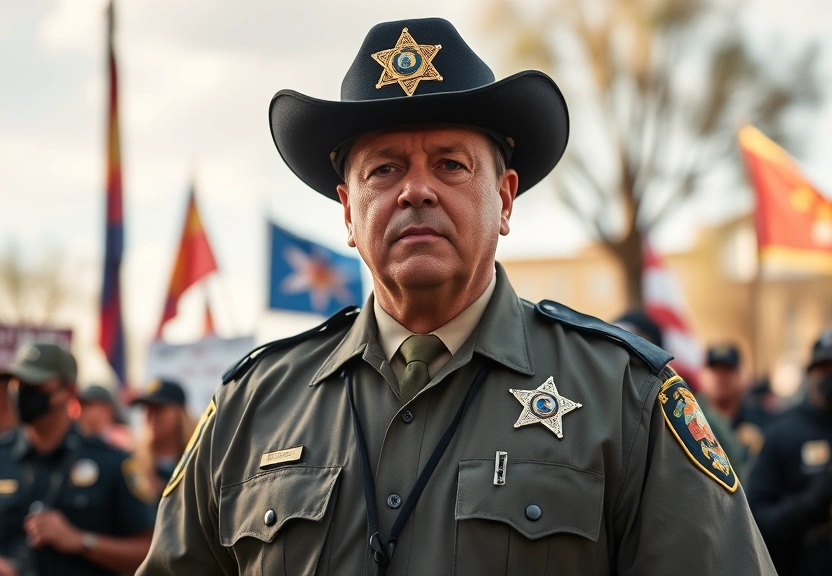 Representação visual de Sheriff de Arizona Reage com Raiva a Protestos Após Operação da ICE