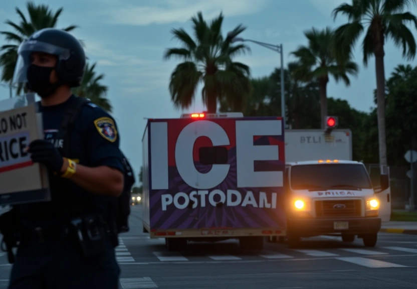 Representação visual de ICE Continues Operations in LA for Second Day Amid Growing Immigration Protests