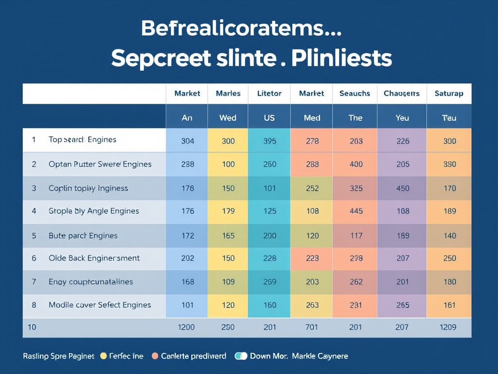 professional marketing analysis with comparative charts of top search engines' market shares and features