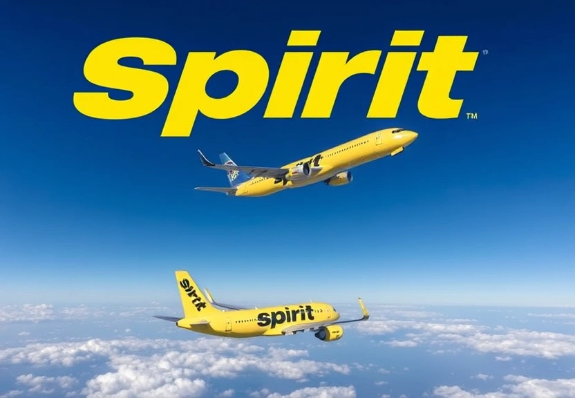 Representação visual de Spirit Airlines Cuts Deep: 270 Pilots Furloughed and 140 Demoted Amid Schedule Reductions