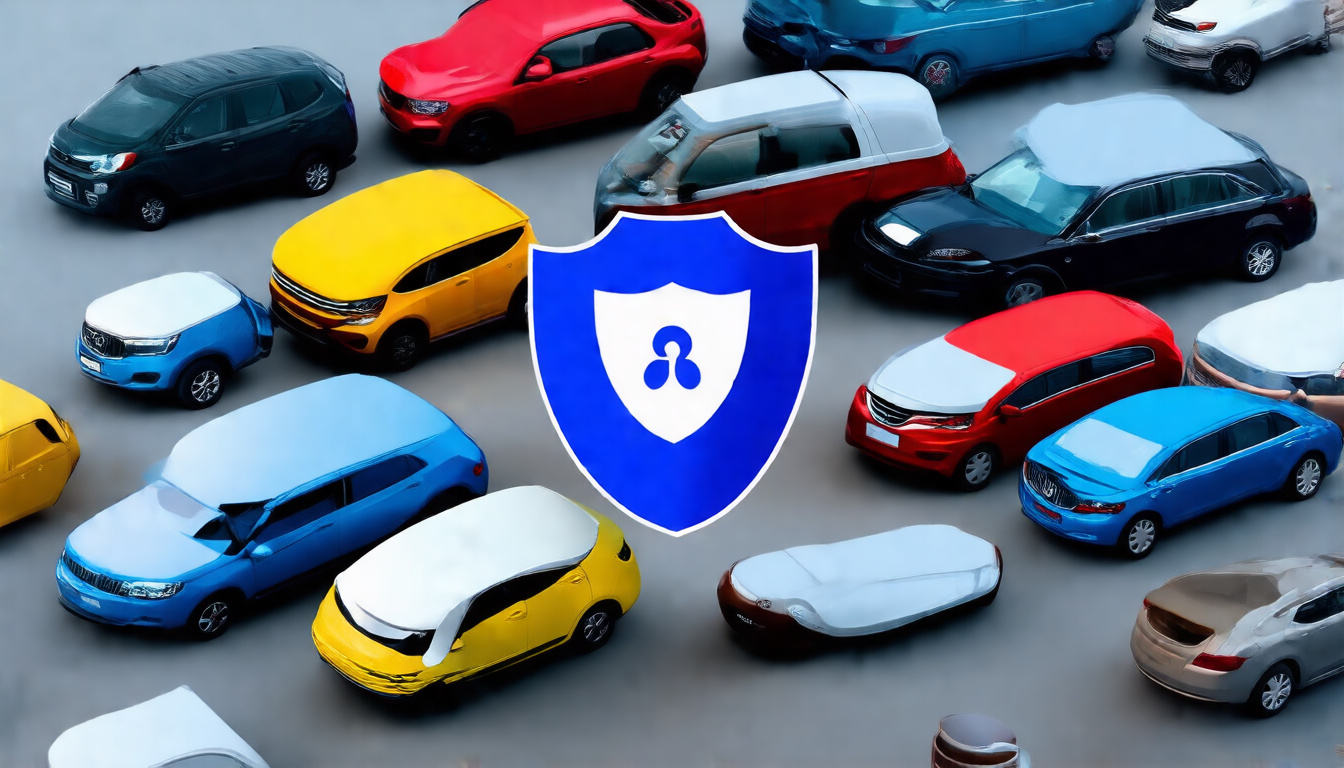  Shield icon over diverse vehicles representing liability coverage protection