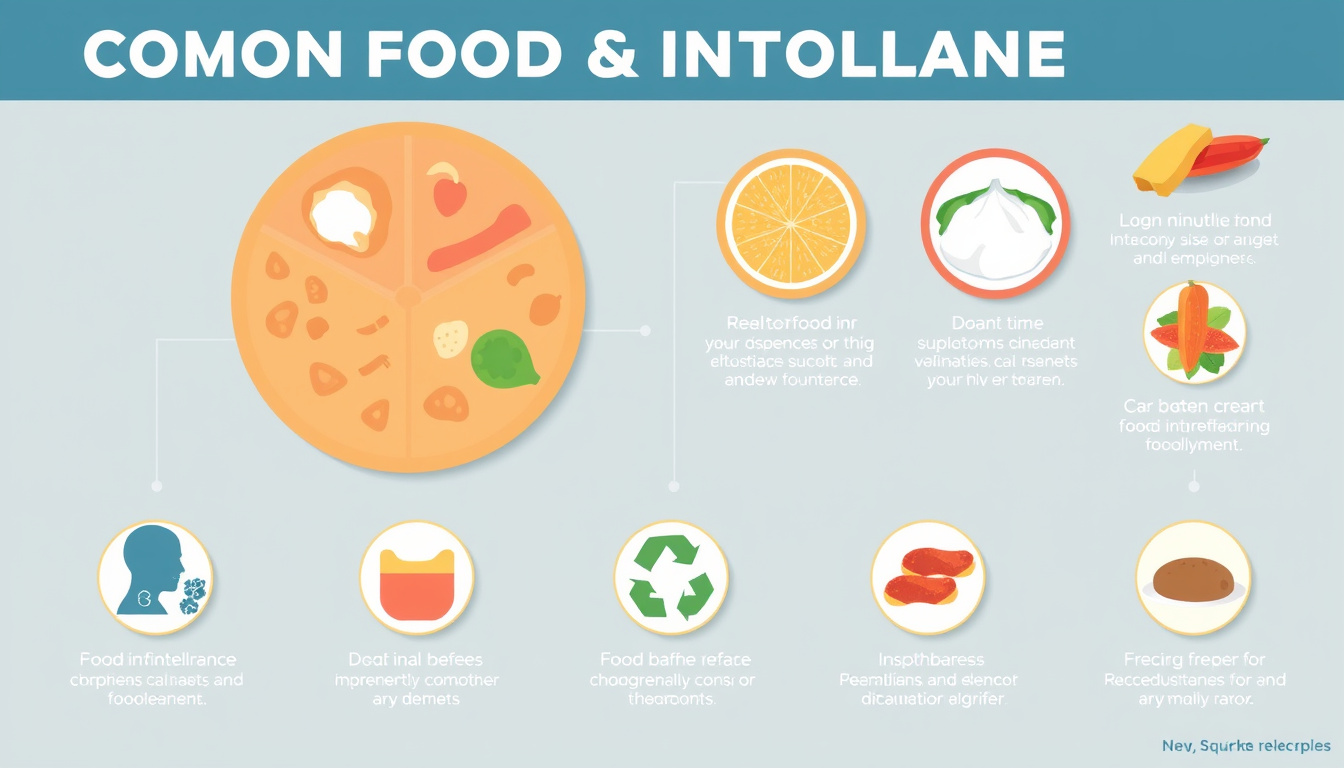 An informative infographic showcasing common food intolerance symptoms and remedies