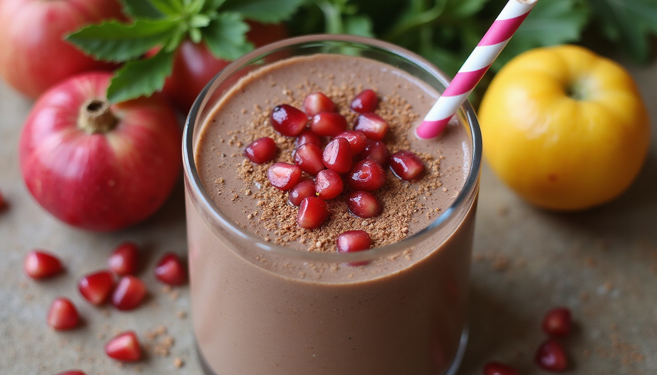 Indulge in Health: Delicious Chocolate Pomegranate Antioxidant Shake Recipe