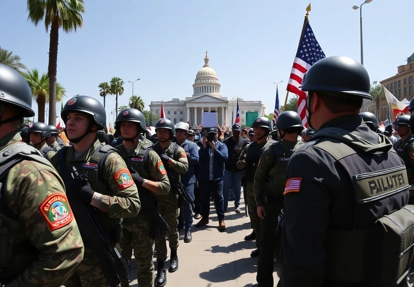 Representação visual de California Governor Newsom to Sue Trump Over National Guard Actions at LA Protests