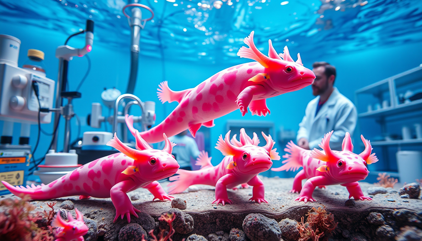 Applications of<b> Axolotl Science</b> in Medicine and Research’ style=’display: block; margin: auto; max-width: 100%; height: auto;’></p>
<h3>Applications of<b> Axolotl Science</b> in Medicine and Research</h3>
<p>Axolotl science is making waves in the fields of medicine and research, showcasing the remarkable regenerative abilities of these unique creatures.</p>
<p>Researchers have turned their attention to axolotls because they can regrow limbs, tails, and even parts of their hearts and spines without scarring—an ability that has long intrigued scientists.</p>
<p>This regenerative miracle provides valuable insights into healing and tissue regeneration that could one day lead to groundbreaking treatments for humans.</p>
<p>For instance, understanding how axolotls manage to heal without fibrosis—a common complication in human healing—could unveil new strategies for treating injuries or degenerative diseases.</p>
<p>Furthermore,<b> axolotl science</b> also plays a crucial role in studying genetic and developmental processes, allowing scientists to explore the mechanisms behind regeneration and possibly apply these findings to improve wound healing in human patients.</p>
<p>As researchers continue to delve into the mysteries of axolotls, the applications of their unique biology could revolutionize medical science and inspire the next generation of innovative therapies.</p>
<h3>Challenges Facing Axolotl Populations and Conservation Efforts</h3>
<p>Axolotl science reveals a fascinating yet alarming scenario regarding the conservation of these unique amphibians.</p>
<p>Native to the lake complex of Xochimilco near Mexico City, axolotls face numerous challenges that threaten their survival.</p>
<p>Urbanization and pollution have drastically reduced their natural habitat, leading to a severe decline in wild populations.</p>
<p>Furthermore, the introduction of invasive species and the impact of climate change exacerbate these threats, making it essential to understand these dynamics through rigorous scientific research.</p>
<p>Conservation efforts are underway, focusing on habitat restoration and breeding programs to prevent extinction.</p>
<p>Engaging in<b> axolotl science</b> not only helps illuminate the complexities of their environment but also emphasizes the importance of preserving these incredible creatures for future generations.</p>
<p>Young readers who are passionate about wildlife conservation can play a vital role in these efforts by supporting initiatives that promote environmental awareness and scientific exploration.</p>
<h2>Frequently Asked Questions</h2>
<h3>What is an axolotl and why is it important to science?</h3>
<p>An axolotl is an aquatic salamander known for its remarkable ability to regenerate lost body parts.</p>
<p>It serves as a model organism in science due to its unique regenerative abilities, which have implications for understanding healing processes in humans and developing regenerative medicine.</p>
<h3>How do axolotls regenerate their body parts?</h3>
<p>Axolotls regenerate limbs and other body parts through a complex biological process that involves cell dedifferentiation, where specialized cells revert to a stem cell-like state, followed by redifferentiation into the required tissues, allowing them to rebuild structures such as limbs, heart, and even parts of the brain.</p>
<h3>What are some potential medical applications of<b> axolotl science</b>?</h3>
<p>Research on axolotl regeneration may lead to groundbreaking advancements in regenerative medicine, including treatments for injuries and degenerative diseases in humans, insights into tissue engineering, and understanding cancer resistance mechanisms.</p>
<h3>What challenges do axolotl populations face today?</h3>
<p>Axolotl populations are primarily threatened by habitat destruction, pollution, and the introduction of invasive species in their native environments.</p>
<p>Conservation efforts are crucial to protect their habitat and promote sustainable captive breeding programs.</p>
<h3>What are the future directions for axolotl research?</h3>
<p>Future research may focus on translating the regenerative capabilities of axolotls into therapeutic strategies for humans, enhancing genetic research to understand their unique biology, and implementing effective conservation strategies to ensure the survival of axolotl populations in the wild.</p>
</div></div>
</div>



<div class="wp-block-column is-layout-flow wp-block-column-is-layout-flow" style="flex-basis:33.33%">
<div class="wp-block-group sidebar-area-wrap is-layout-constrained wp-container-core-group-is-layout-5a30f31b wp-block-group-is-layout-constrained">
<div class="wp-block-group has-border-color has-cyan-bluish-gray-border-color is-layout-constrained wp-container-core-group-is-layout-d17736d3 wp-block-group-is-layout-constrained" style="border-width:1px;margin-bottom:var(--wp--preset--spacing--60);padding-top:var(--wp--preset--spacing--50);padding-right:var(--wp--preset--spacing--50);padding-bottom:var(--wp--preset--spacing--50);padding-left:var(--wp--preset--spacing--50);box-shadow:var(--wp--preset--shadow--natural)">
<h3 class="wp-block-heading has-medium-font-size" style="margin-bottom:var(--wp--preset--spacing--50)">Search Here</h3>


<form role="search" method="get" action="https://axolotlqs.com/" class="wp-block-search__button-outside wp-block-search__icon-button wp-block-search"    ><label class="wp-block-search__label screen-reader-text" for="wp-block-search__input-3" >Search</label><div class="wp-block-search__inside-wrapper " ><input class="wp-block-search__input" id="wp-block-search__input-3" placeholder="" value="" type="search" name="s" required /><button aria-label="Search" class="wp-block-search__button has-text-color has-foreground-color has-background has-icon wp-element-button" type="submit"  style="background-color: EE344E"><svg class="search-icon" viewBox="0 0 24 24" width="24" height="24">
					<path d="M13 5c-3.3 0-6 2.7-6 6 0 1.4.5 2.7 1.3 3.7l-3.8 3.8 1.1 1.1 3.8-3.8c1 .8 2.3 1.3 3.7 1.3 3.3 0 6-2.7 6-6S16.3 5 13 5zm0 10.5c-2.5 0-4.5-2-4.5-4.5s2-4.5 4.5-4.5 4.5 2 4.5 4.5-2 4.5-4.5 4.5z"></path>
				</svg></button></div></form></div>



<div class="wp-block-group has-border-color has-cyan-bluish-gray-border-color has-primary-color has-text-color has-link-color wp-elements-273765fa493b75186c730259594551ae is-layout-constrained wp-container-core-group-is-layout-cd68c28b wp-block-group-is-layout-constrained" style="border-width:1px;margin-bottom:var(--wp--preset--spacing--40);padding-top:var(--wp--preset--spacing--50);padding-right:var(--wp--preset--spacing--50);padding-bottom:var(--wp--preset--spacing--50);padding-left:var(--wp--preset--spacing--50);box-shadow:var(--wp--preset--shadow--natural)">
<h3 class="wp-block-heading has-medium-font-size" style="margin-bottom:var(--wp--preset--spacing--50)">Categories</h3>


<ul style="margin-top:var(--wp--preset--spacing--30);margin-bottom:var(--wp--preset--spacing--30);" class="wp-block-categories-list wp-block-categories">	<li class="cat-item cat-item-16"><a href="https://axolotlqs.com/category/axolotl-care/">Axolotl Care</a> (1)
</li>
	<li class="cat-item cat-item-1"><a href="https://axolotlqs.com/category/uncategorized/">Uncategorized</a> (34)
</li>
</ul></div>



<div class="wp-block-group has-border-color has-cyan-bluish-gray-border-color has-primary-color has-text-color has-link-color wp-elements-d412829f01410d17dfe33d1ef5354d19 is-layout-constrained wp-container-core-group-is-layout-cd68c28b wp-block-group-is-layout-constrained" style="border-width:1px;margin-bottom:var(--wp--preset--spacing--40);padding-top:var(--wp--preset--spacing--50);padding-right:var(--wp--preset--spacing--50);padding-bottom:var(--wp--preset--spacing--50);padding-left:var(--wp--preset--spacing--50);box-shadow:var(--wp--preset--shadow--natural)">
<h3 class="wp-block-heading has-medium-font-size" style="margin-bottom:var(--wp--preset--spacing--50)">Archives</h3>


<ul class="wp-block-archives-list wp-block-archives">	<li><a href=