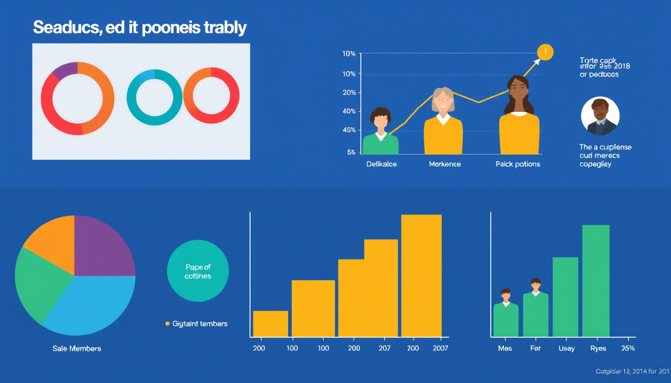  Graphs and charts illustrating sale compliance strategies with diverse team members