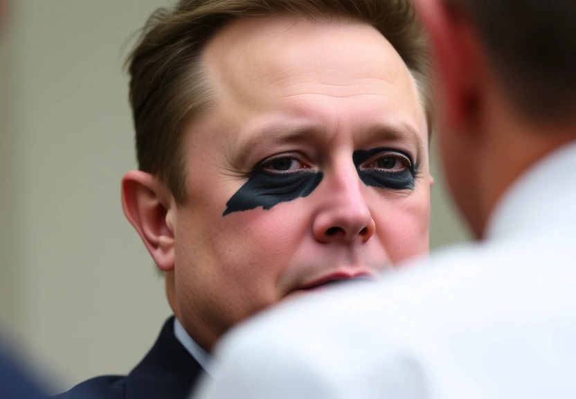 Representação visual de Musk appears with black eye at White House farewell - as Trump says he's 'not really leaving'