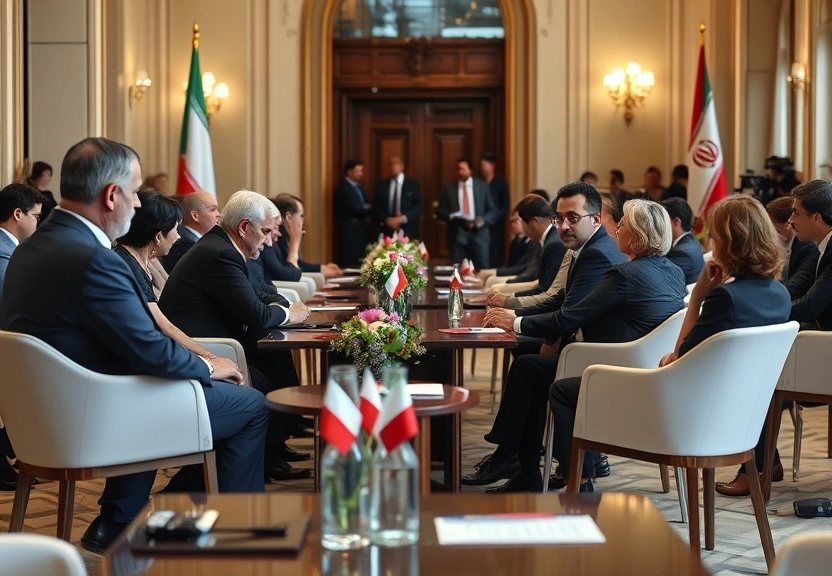 Representação visual de Europeus e iranianos realizam diálogos cruciais em Istambul após bombardeios e sanções iminentes