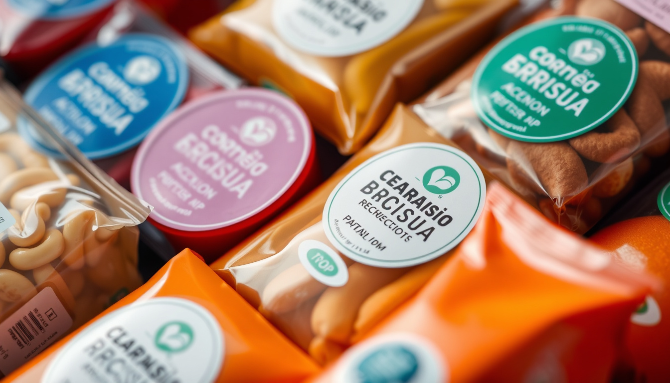  Close-up of innovative food packaging with smart labels and sustainable materials