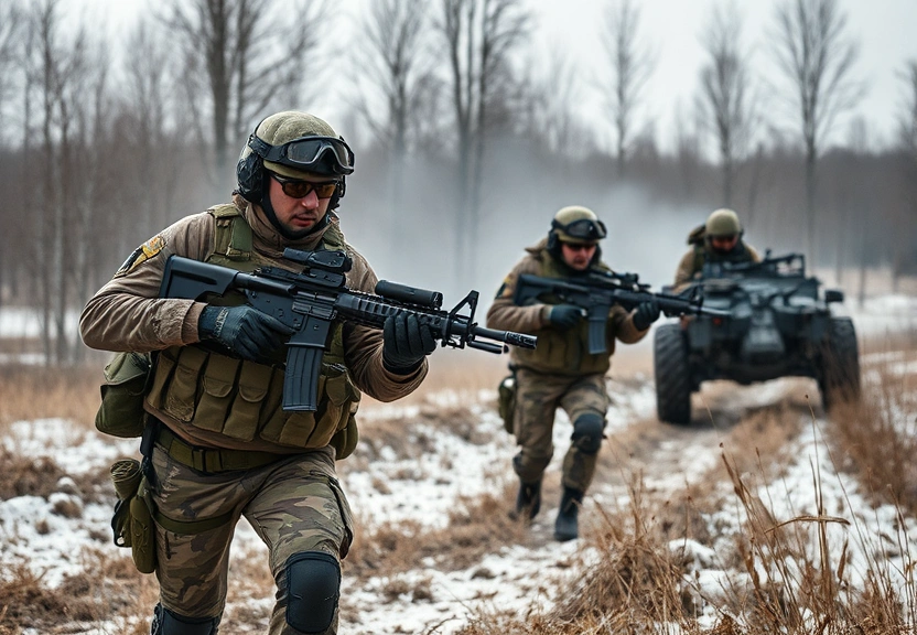 Representação visual de Russian forces advance in northern Ukraine, within range of major city of Sumy