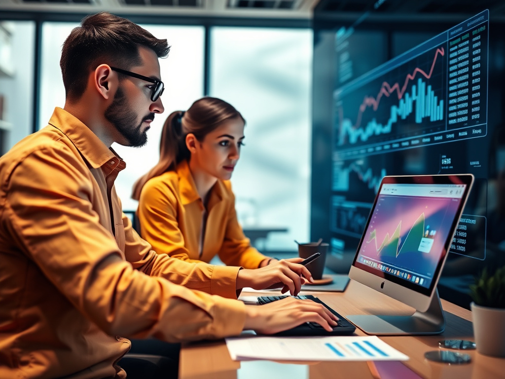 professional digital marketing team analyzing search engine ranking data