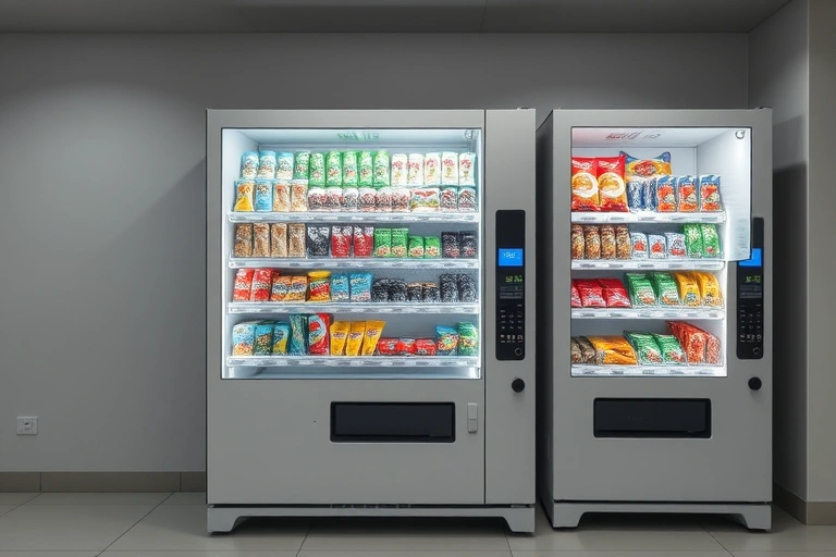 Conceitos visuais relacionados a Inovação em Vending Machines: A Tecnologia por Trás da Popularidade dos Snacks Saudáveis em 2025