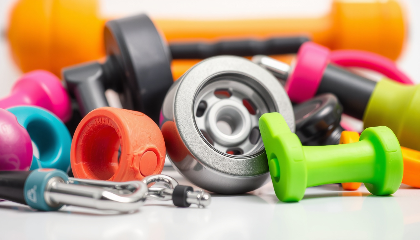  Close-up of diverse fitness tools and techniques for peak performance