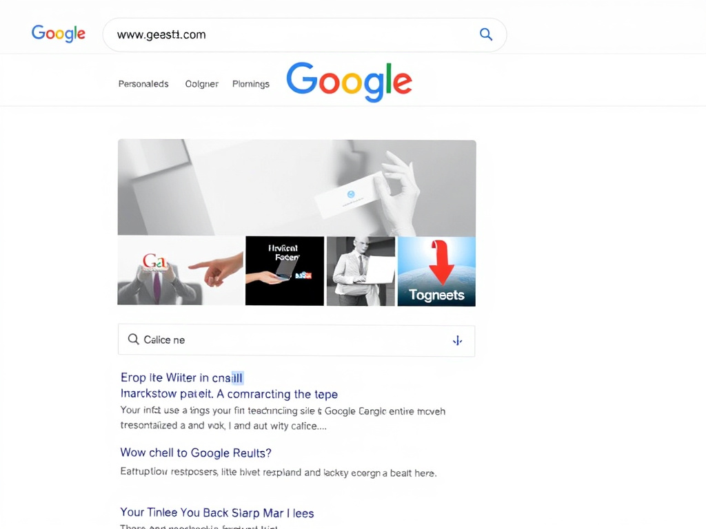 Google search engine interface showing personalized search results with corporate branding