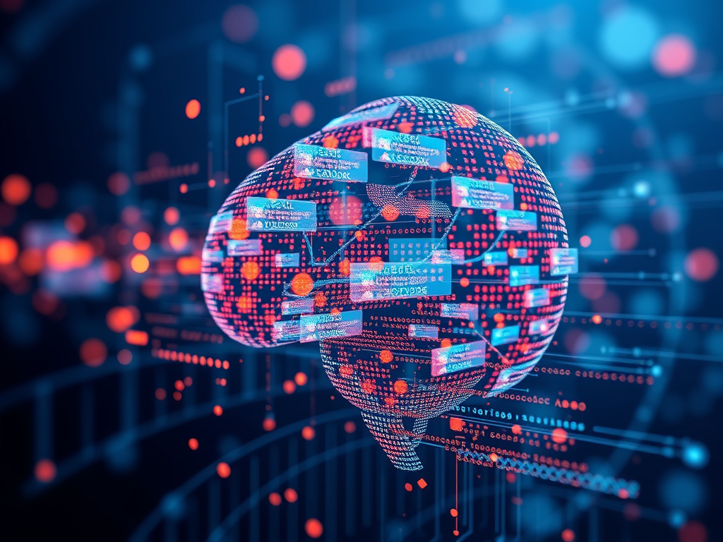 abstract visualization of machine learning algorithms analyzing text data
