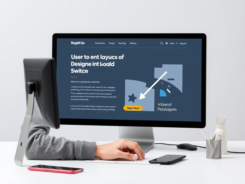 professional website designer working on user interface layout with focus on accessibility and usability