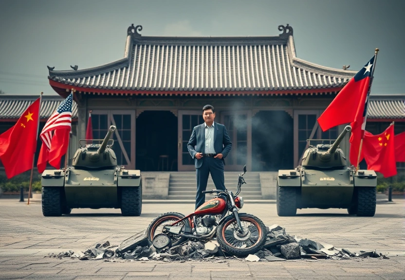 Representação visual de Taiwan Realiza Exercícios de Fogo com Tanques Americanos sob Olhar do Presidente Amid Tensão com a China