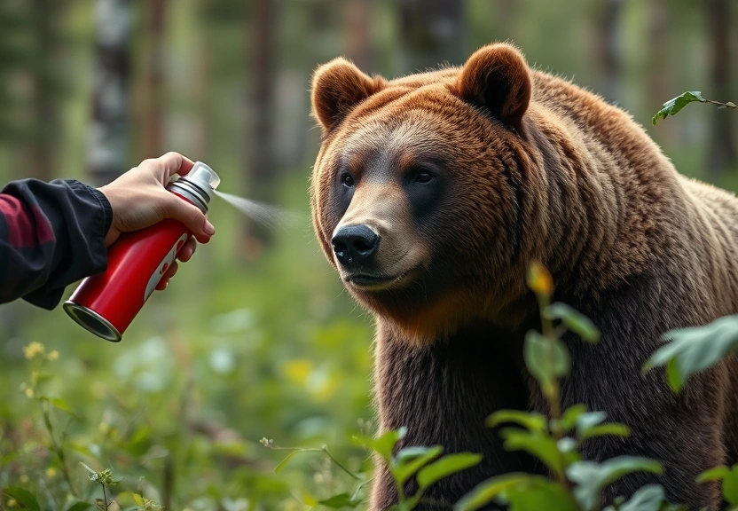 Representação visual de Mulher usa spray de urso para salvar marido em ataque de grizzly na selva