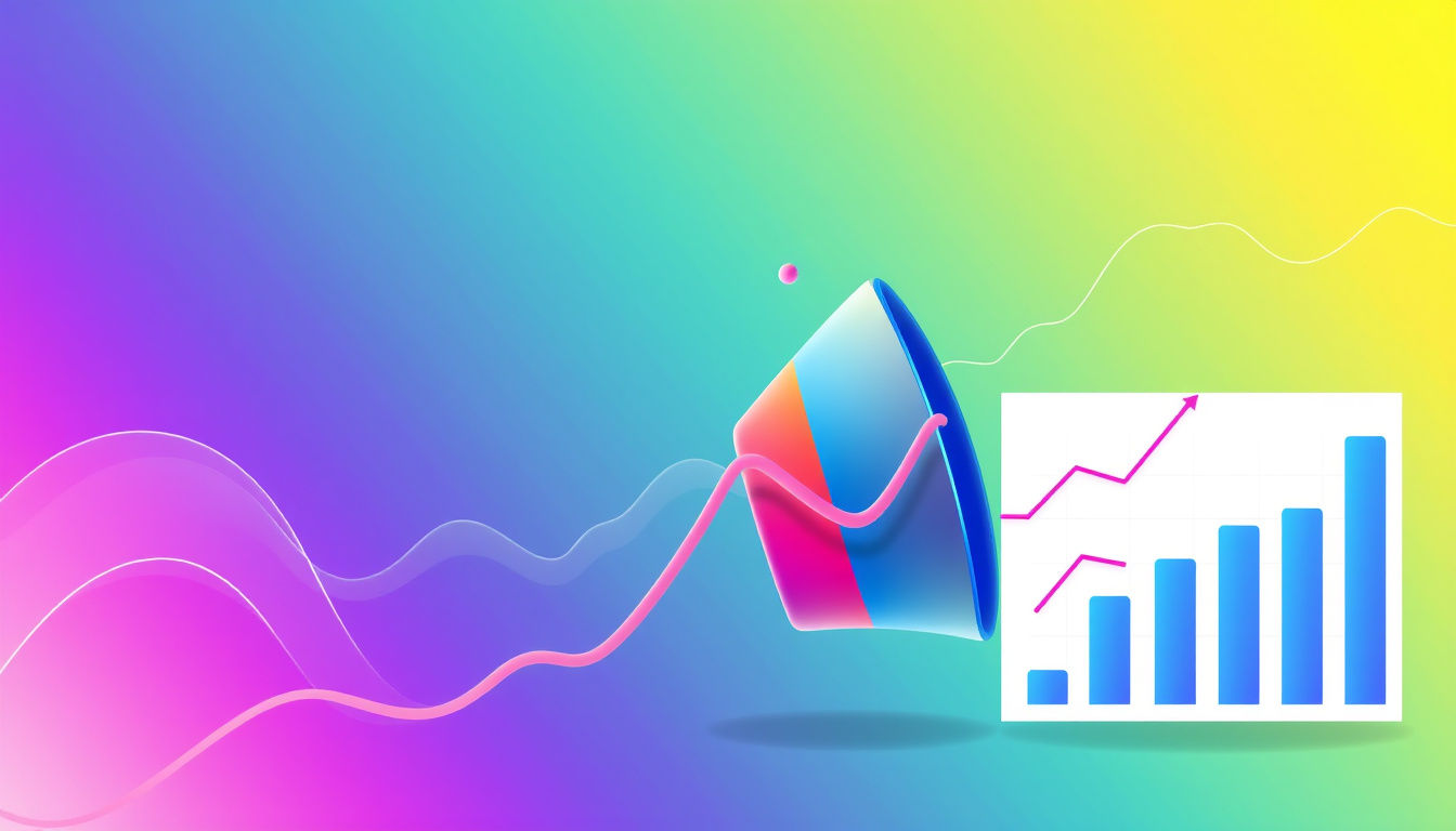 Dynamic marketing funnel with analytics charts and increasing graphs