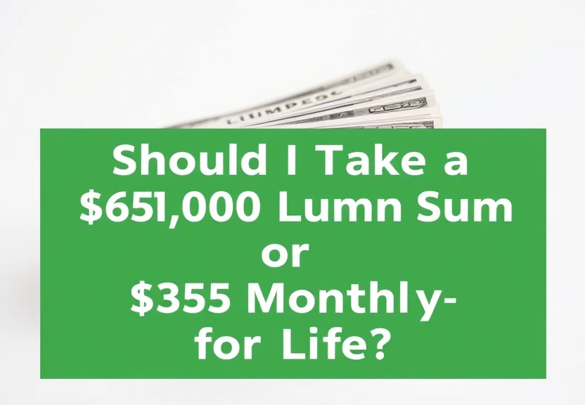 Representação visual de Should I Take a $61,000 Lump Sum or $355 Monthly for Life?