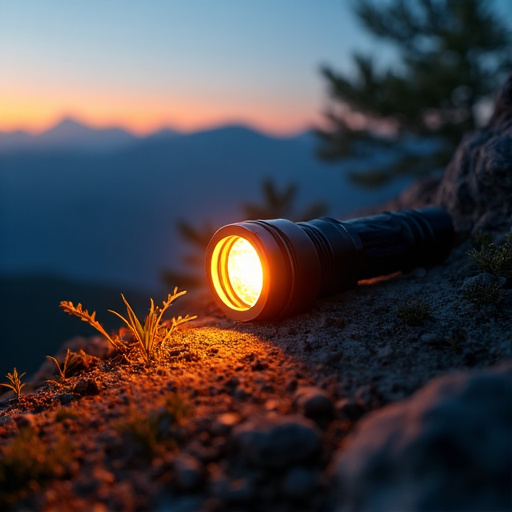 Heavy duty torch lighting up outdoor surroundings during night