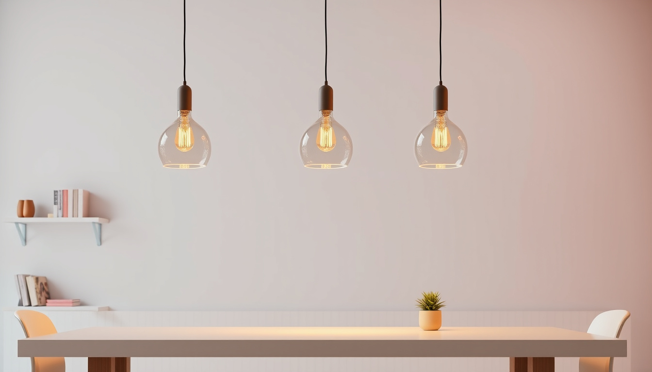 Lighting Fixtures: Ultimate Guide to Choosing the Perfect Illumination 1 Sleek minimalist pendant lights illuminating a stylish workspace