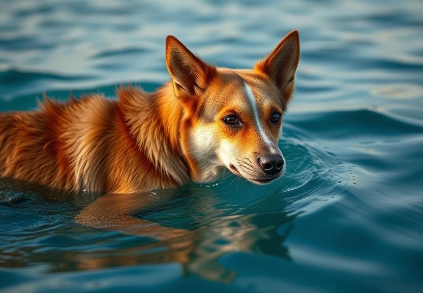 Representação visual de Lost dog returns home after swimming to island in 100-mile trip
